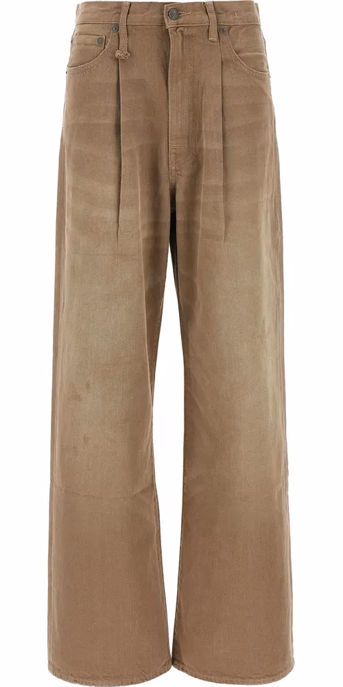 R13 Brown Cotton High-Waisted Jean