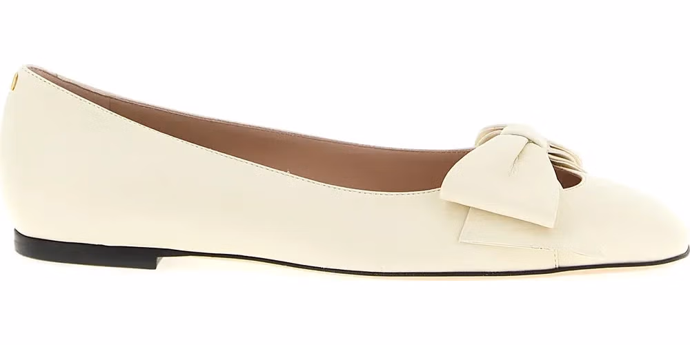 Valentino Garavani White Leather Ballet Flats