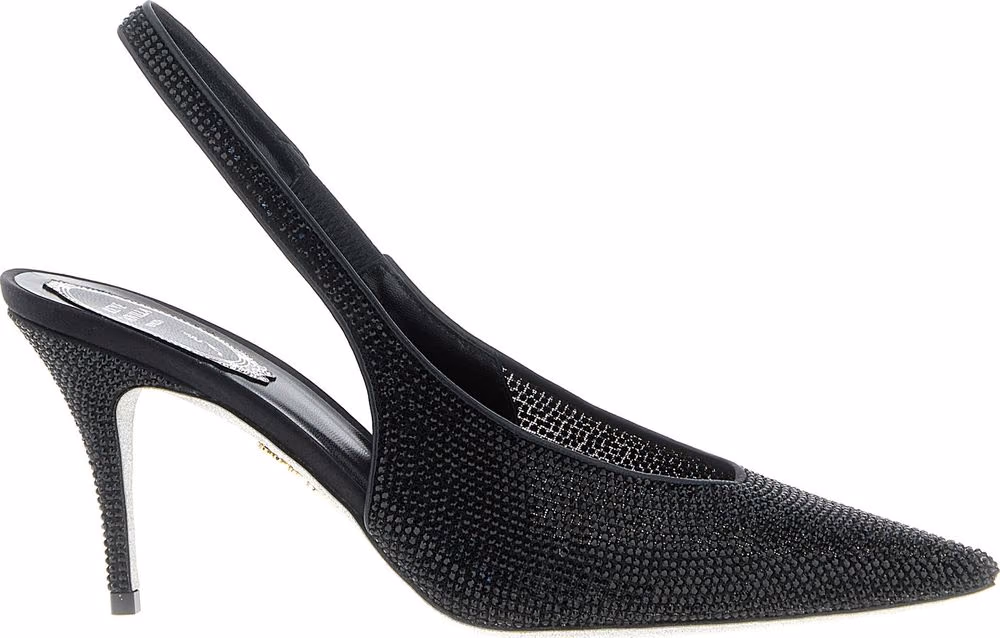 RENE CAOVILLA Black Glass High Heel Pumps