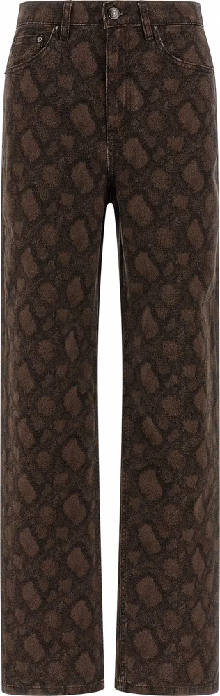 ROTATE BIRGER CHRISTENSEN Brown Cotton Straight-Leg Jeans