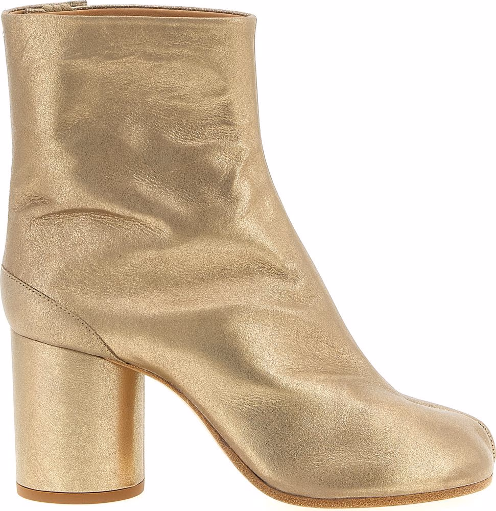 Maison Margiela Gold Cashmere Ankle Boots