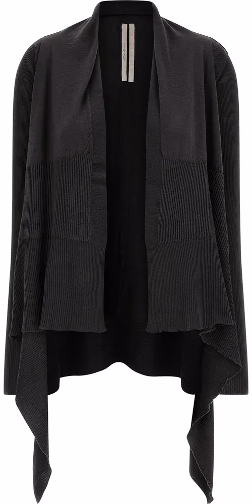 Rick Owens Black Wool Cardigan