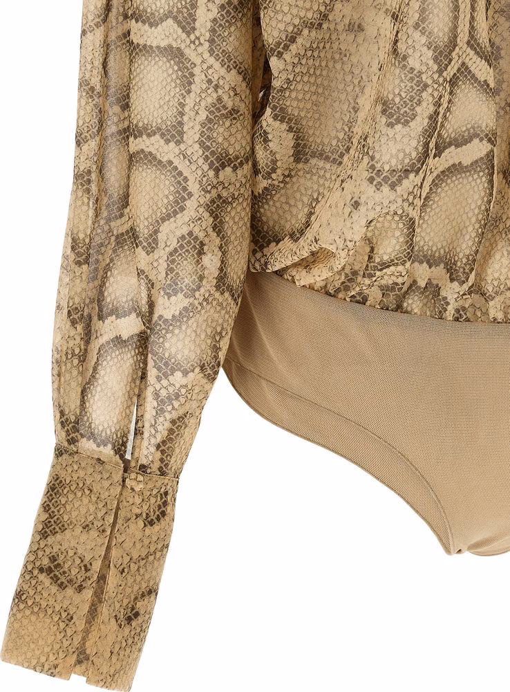 The Andamane Beige Polyester Bodysuit