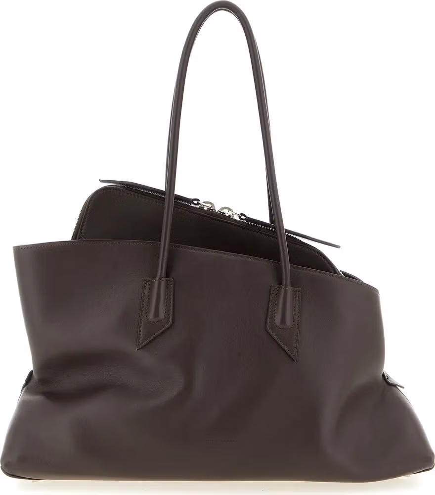 The Attico Brown Calfskin Shoulder Bag