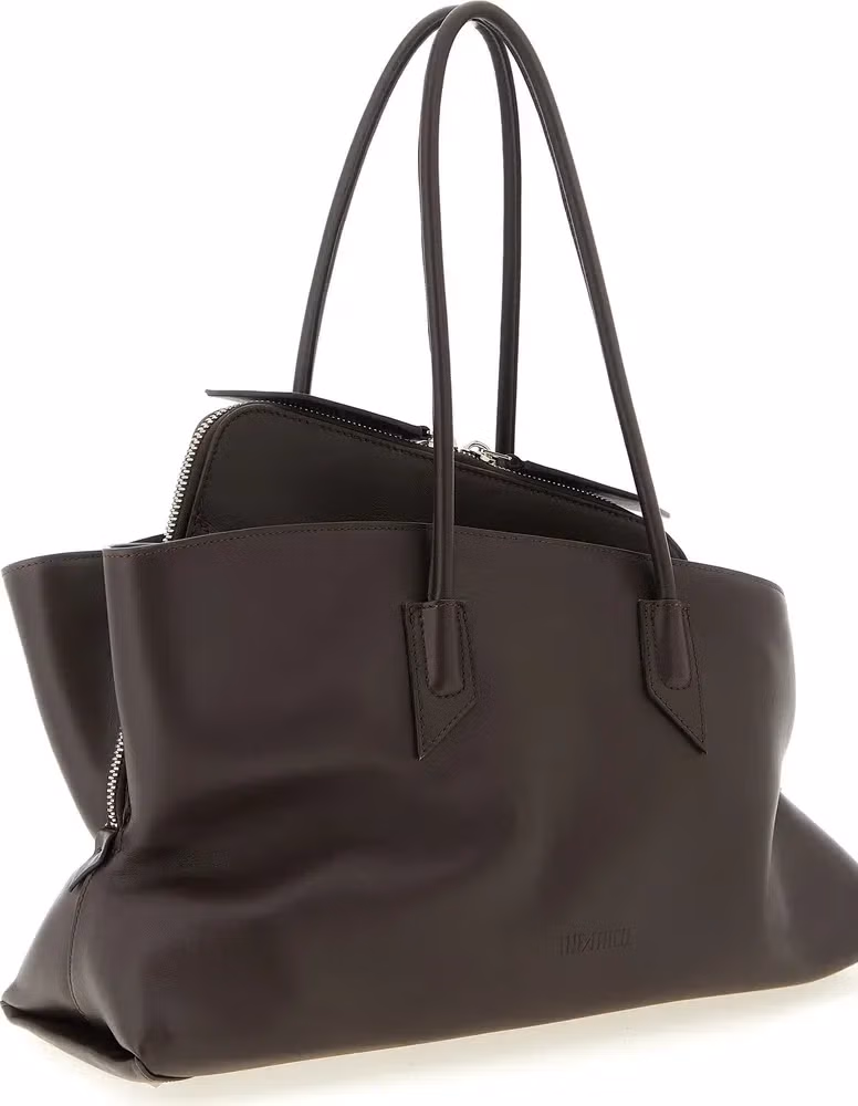 The Attico Brown Calfskin Shoulder Bag