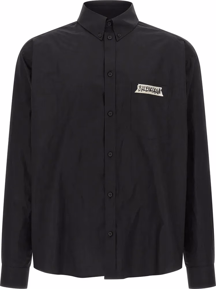 Balenciaga Black Cotton Blouse