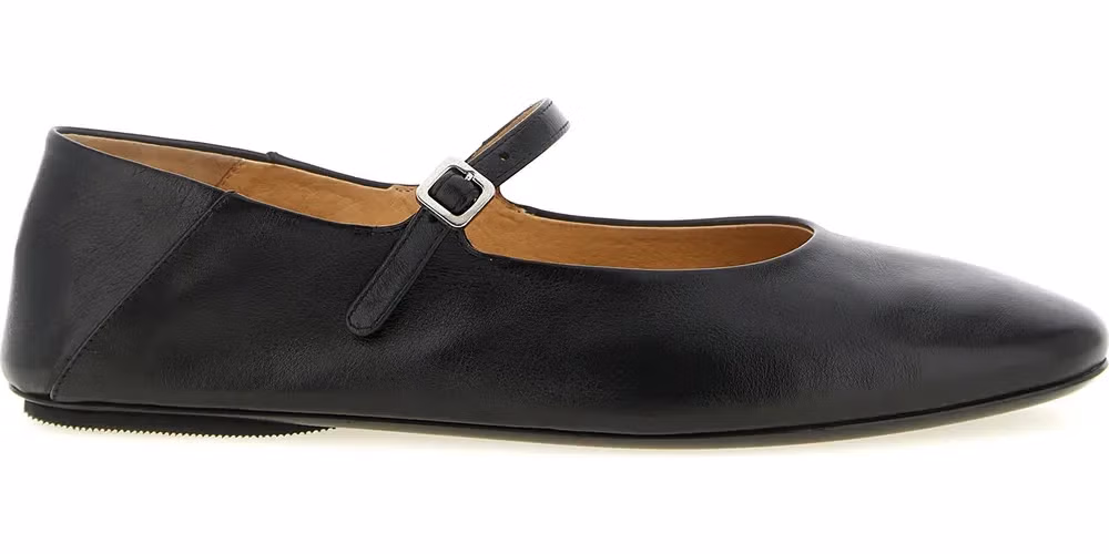 Marsell Black Calfskin Ballet Flats
