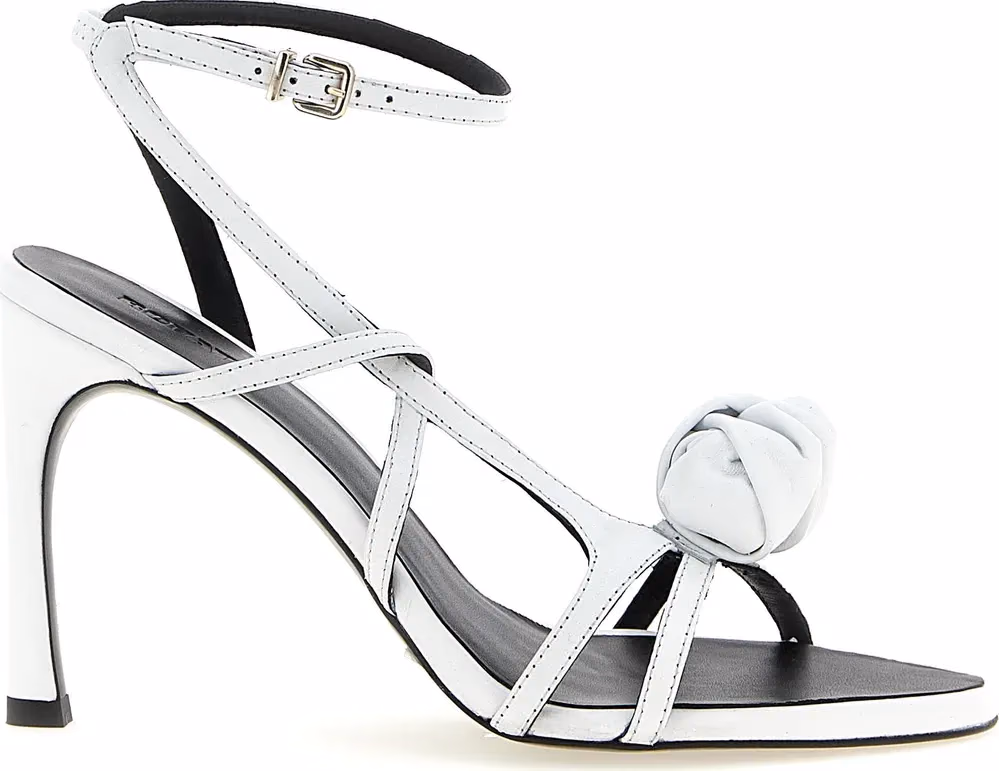 ROTATE BIRGER CHRISTENSEN White Calfskin Stiletto Heel Sandals
