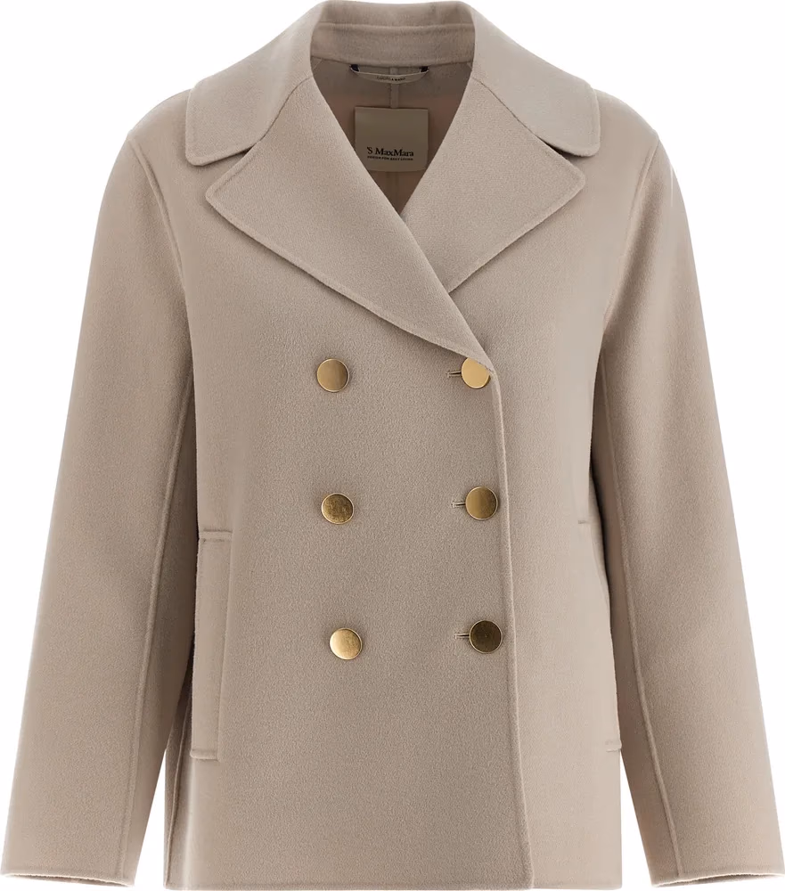 'S Max Mara Beige Virgin Wool Biker Jacket