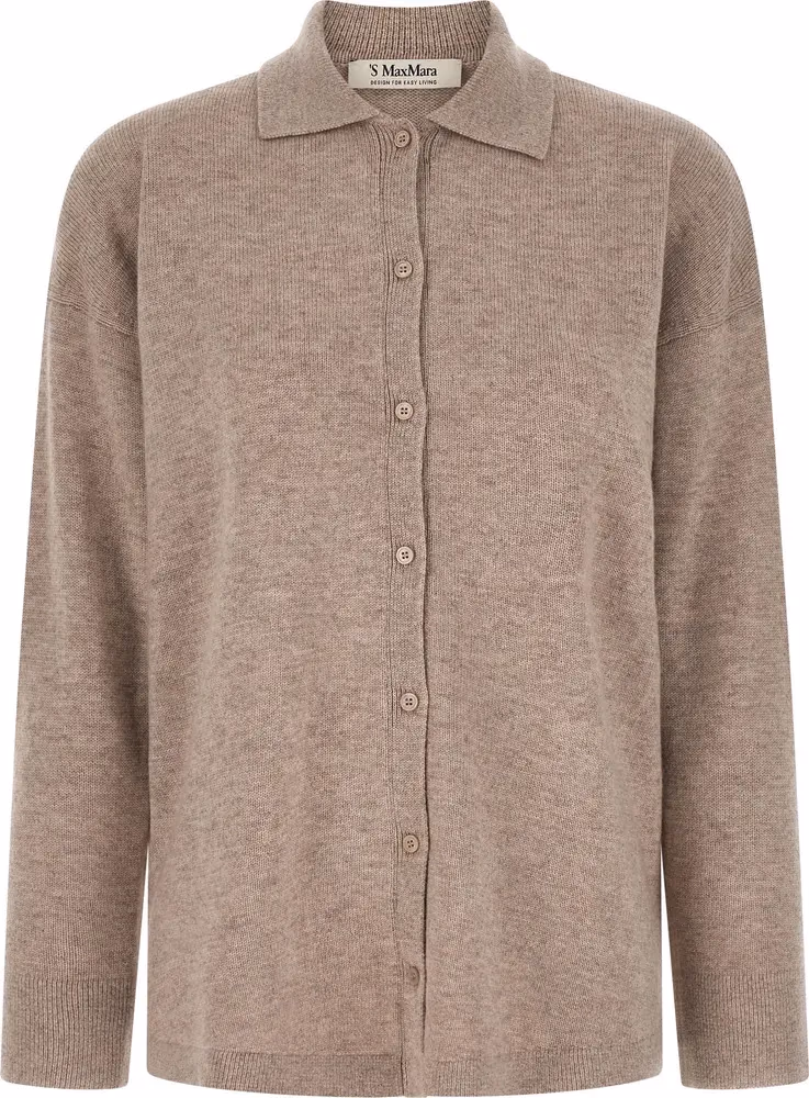 'S Max Mara Beige Wool Cardigan