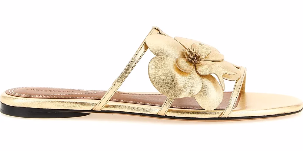 Zimmermann Gold Leather Slides