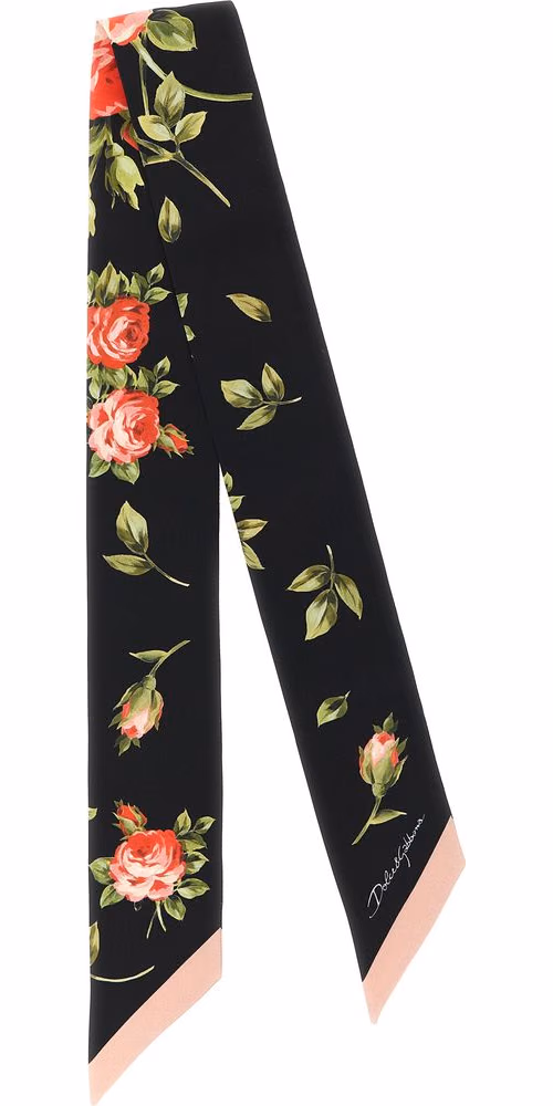 Dolce & Gabbana Black Silk Foulard