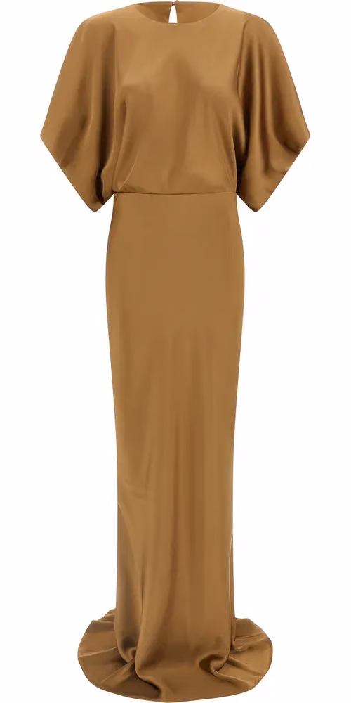 Norma Kamali Beige Polyester Long Dress