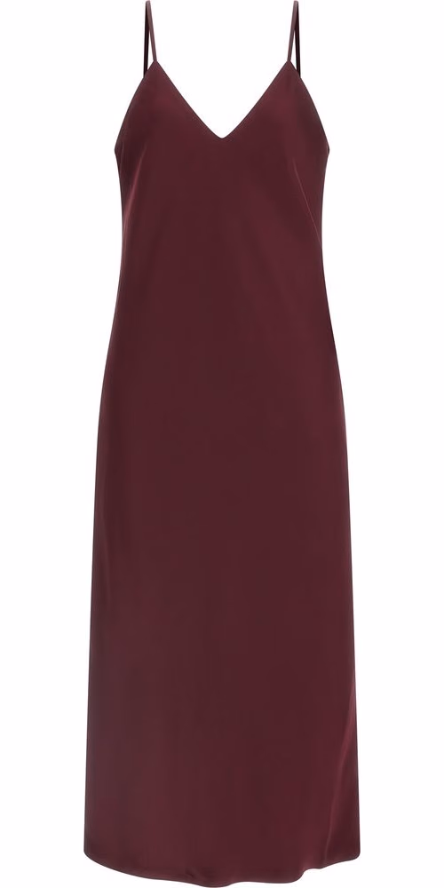 Norma Kamali Bordeaux Polyester Midi Dress