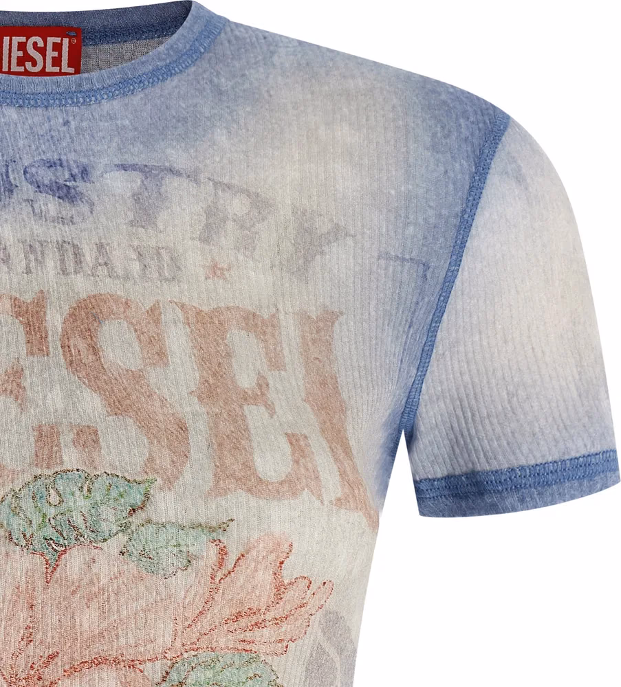 Diesel Blue Cotton T-Shirt