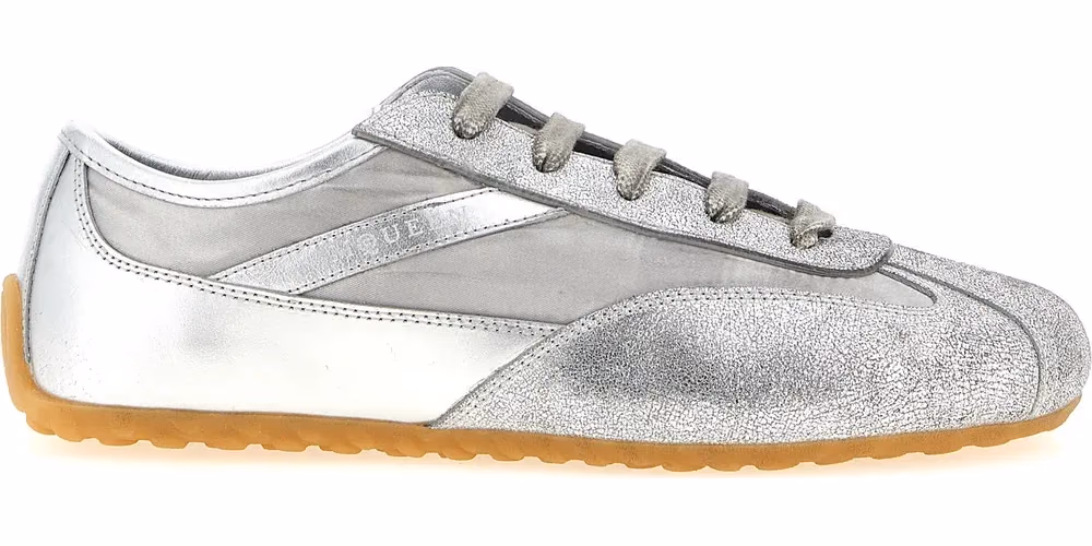 Alexander McQueen Silver Leather Athletic Sneakers