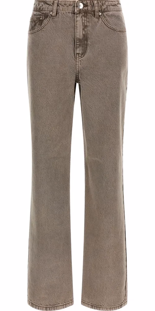 ROTATE BIRGER CHRISTENSEN Brown Cotton Straight-Leg Jeans