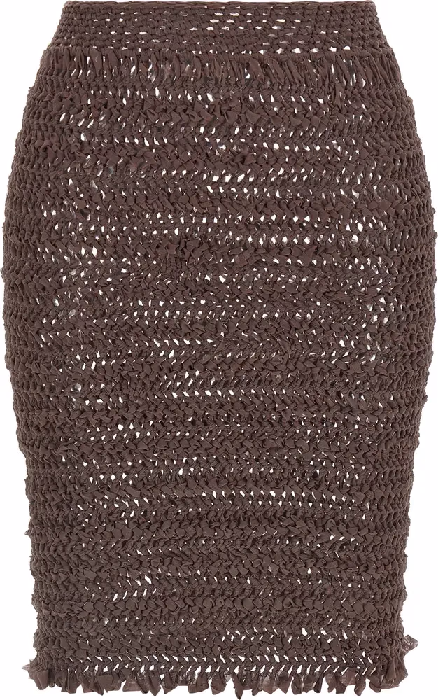 ALLIS Brown Polyester Midi Skirt
