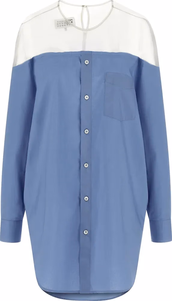 MM6 Maison Margiela Blue Cotton Blouse