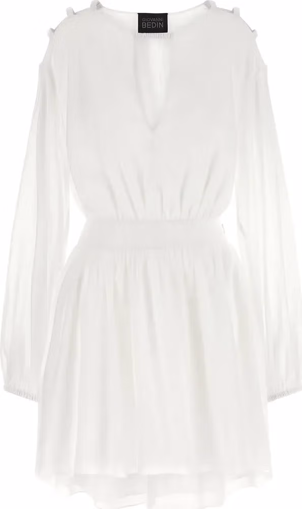 Giovanni Bedin White Cotton Short Dress