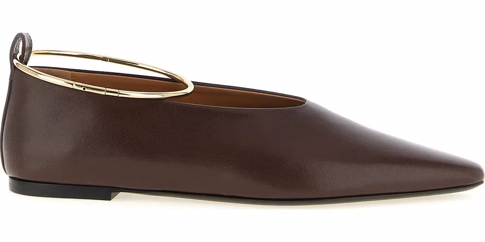 Jil Sander Brown Goatskin Ballet Flats