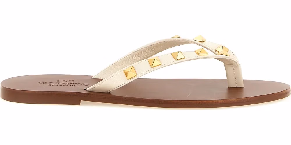 Valentino Garavani White Calfskin Slides