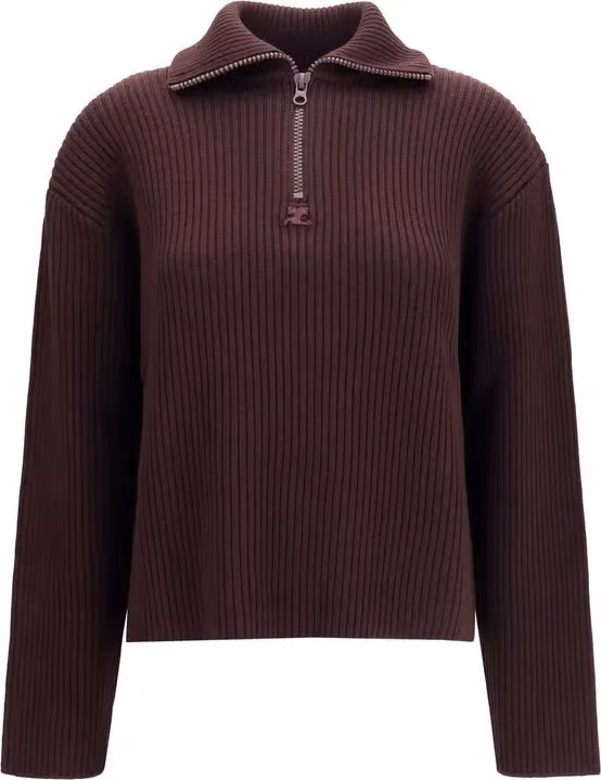 Courrèges Brown Wool Oves Aries Sweatshirt