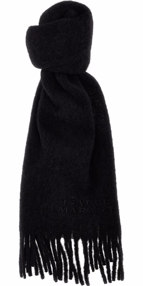Isabel Marant Black Alpaca Leather Scarf