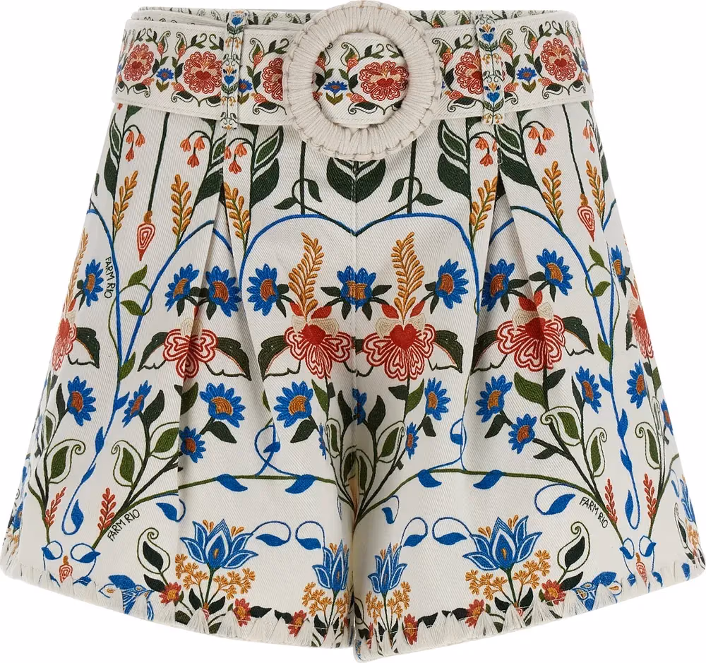 FARM RIO Multicolor Cotton Bermuda Shorts