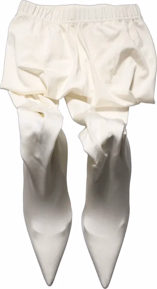Dolce & Gabbana White High Heels Pumps Jersey Tights Shoes