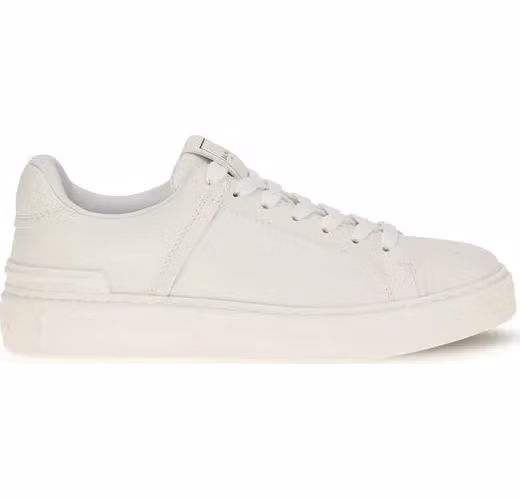 Balmain White Calf Leather Bos Taurus Athletic Sneakers