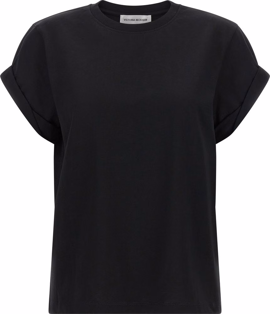 Victoria Beckham Black Cotton T-Shirt