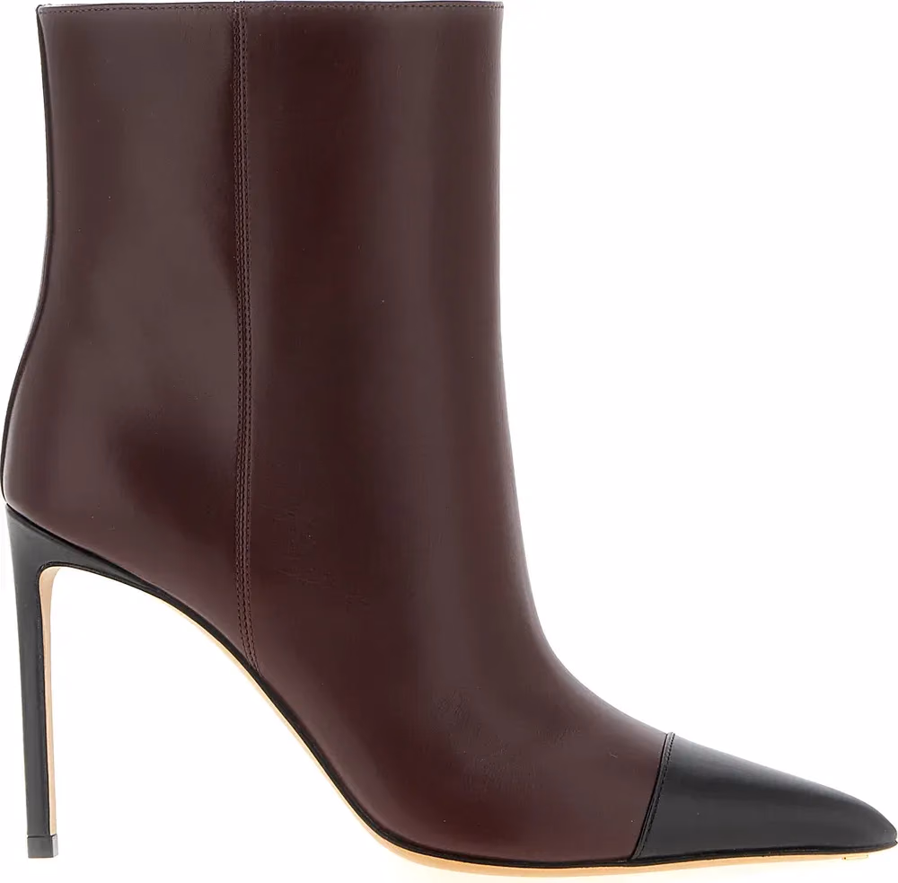 Francesco Russo Bordeaux Goatskin Ankle Boots