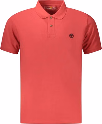 Red Cotton Men Polo Shirt