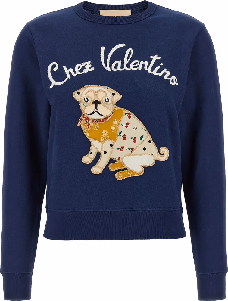 Valentino Garavani Blue Cotton Sweatshirt