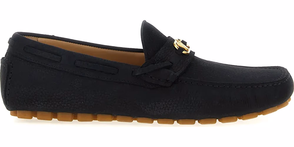 Valentino Garavani Black Calfskin Slip-On Loafers