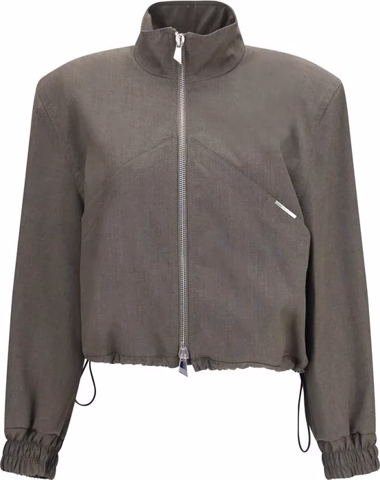 The Attico Brown Wool Oves Aries Bomber
