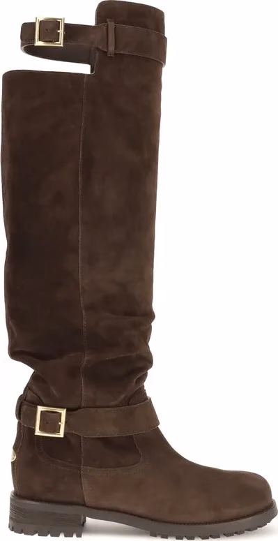 Jimmy Choo Brown Calf Leather Bos Taurus Lace-Up Boots