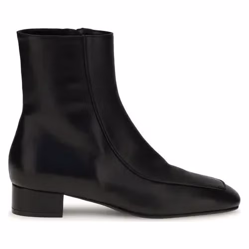 Herbert Levine Black Calf Leather Bos Taurus Ankle Boots