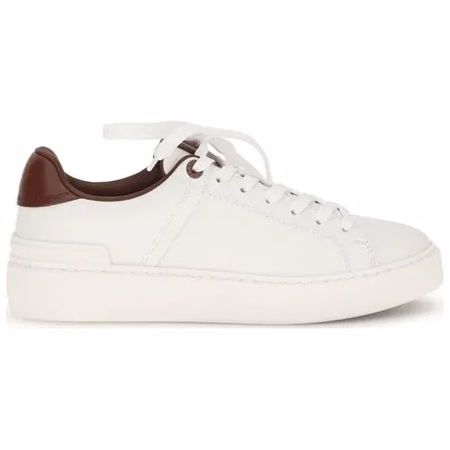 Balmain White Calf Leather Bos Taurus Athletic Sneakers