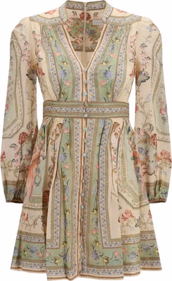 Multicolor Linen Casual Dress