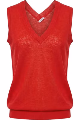 Red Linen Women Tank