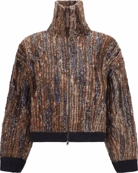 Brunello Cucinelli Brown Mohair Full-Length Jacket