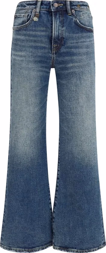 R13 Blue Cotton Flared Jeans