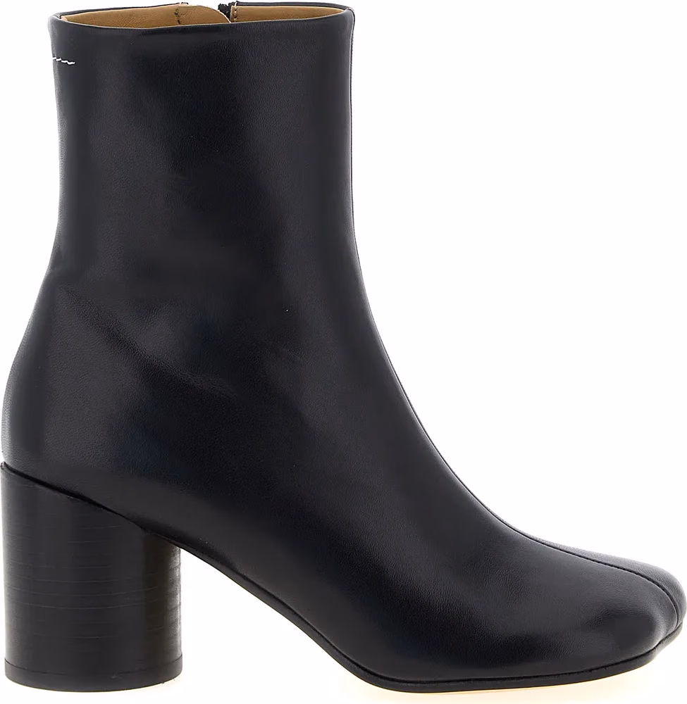 MM6 Maison Margiela Black Polyester Ankle Boots