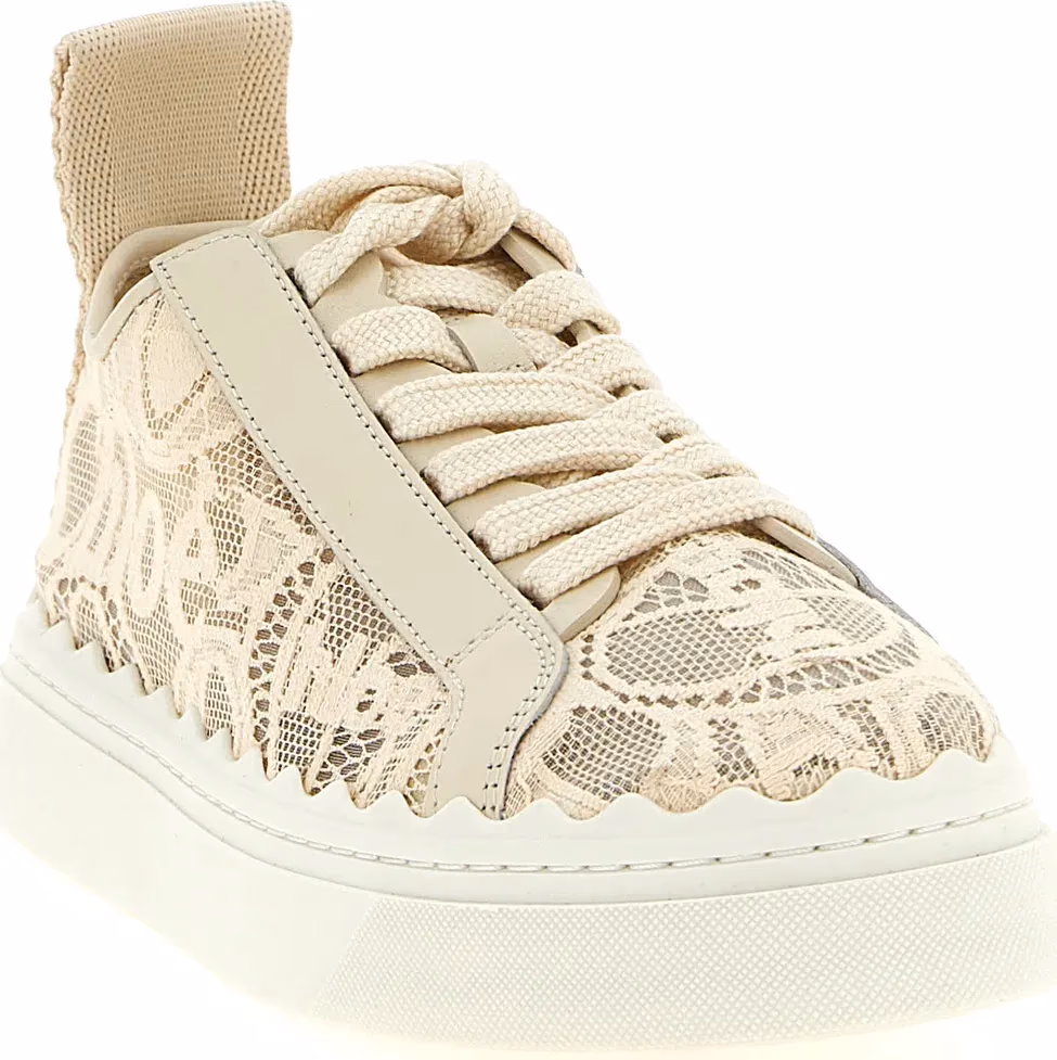 Chloé Beige Polyamide Low Top Sneakers