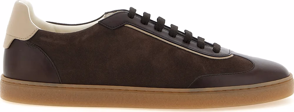 Brunello Cucinelli Brown Calfskin Low Top Sneakers