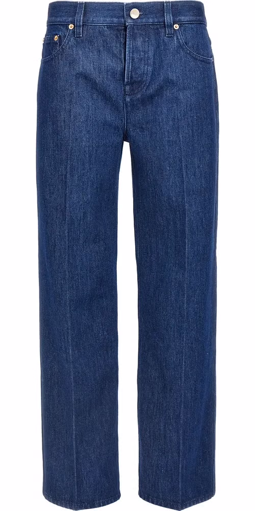 Gucci Blue Cotton Straight-Leg Jeans