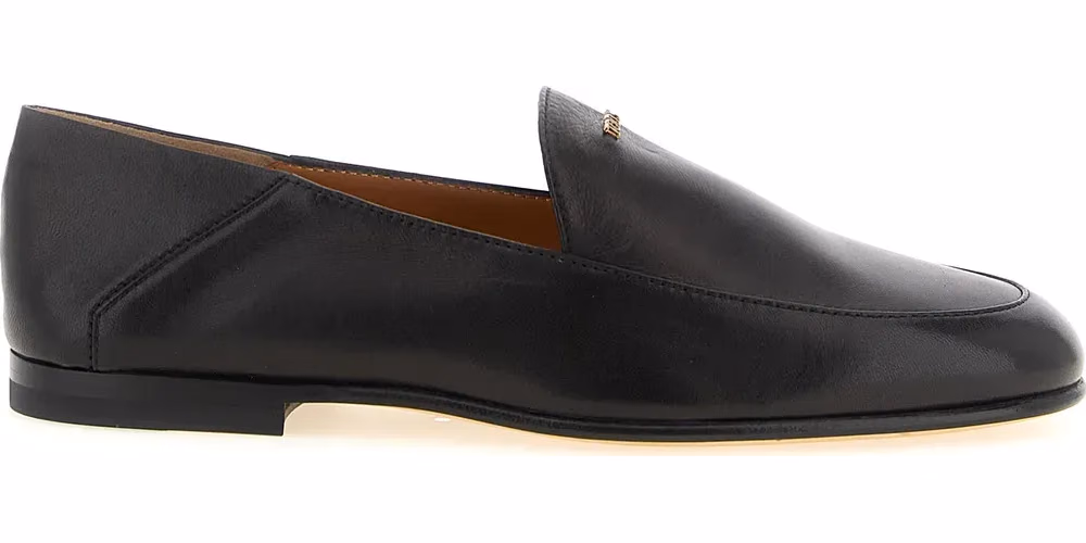Tod's Black Lamb Leather Slip-On Loafers