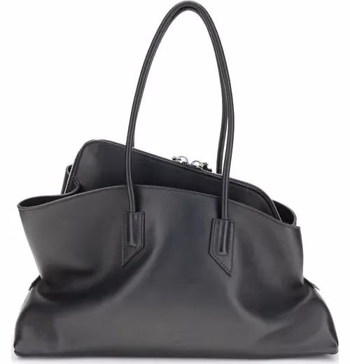 The Attico Black Calf Leather Bos Taurus Shoulder Bag